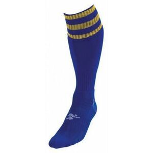 Precision Unisex Adult 3 Stripe Pro Soccer Socks / Royal Blue/Gold